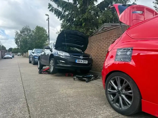Vauxhall Astra being repaired at the roadside by BLS Ecoboosts